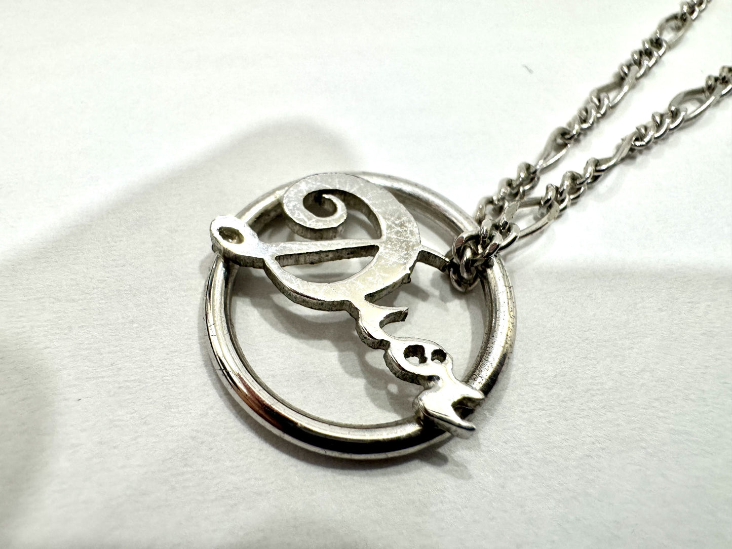 Dior DIOR logo silver necklace