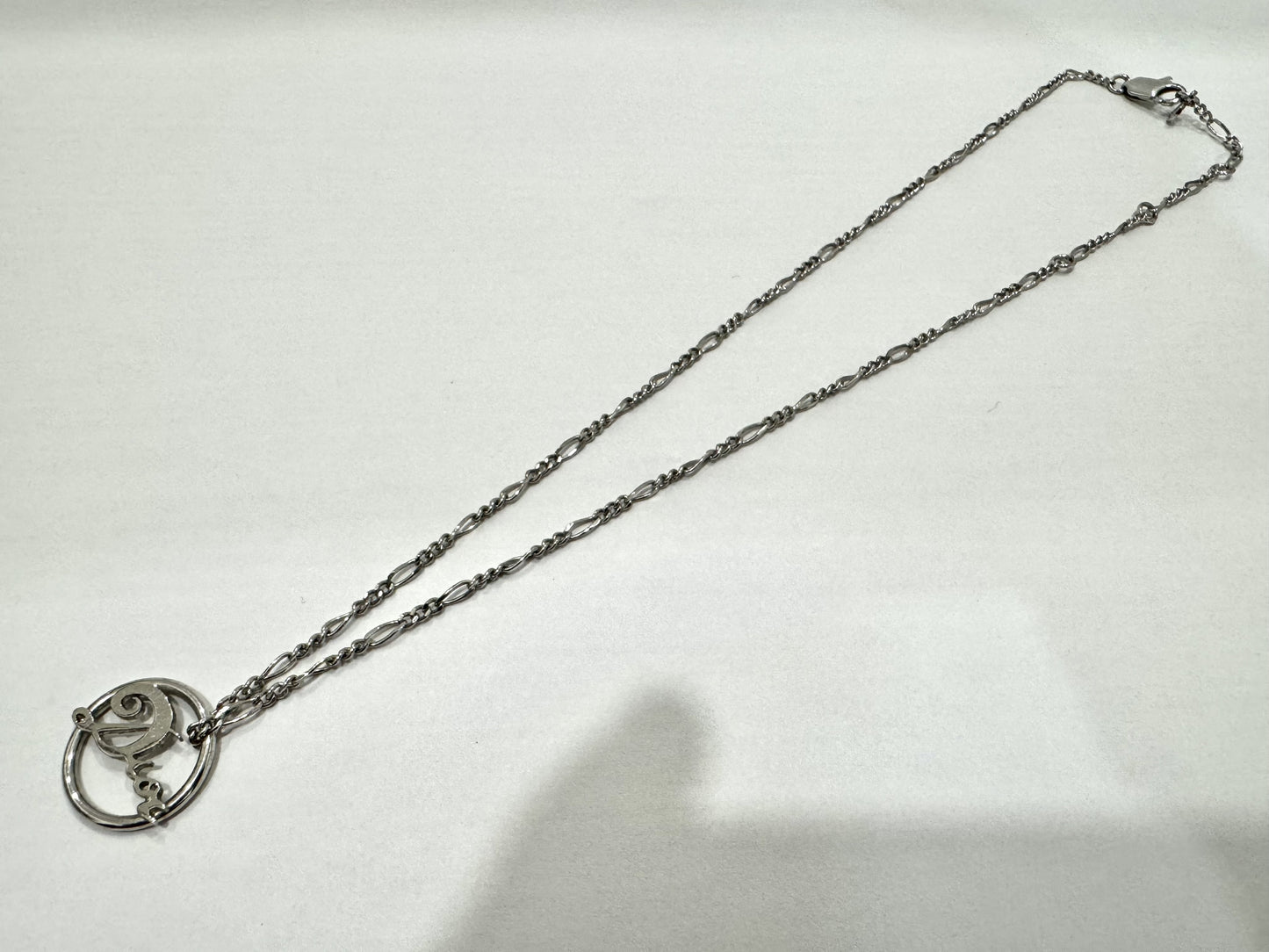 Dior DIOR logo silver necklace