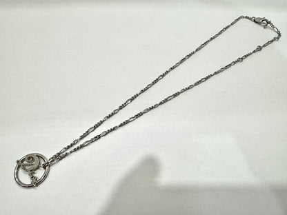 Dior DIOR logo silver necklace