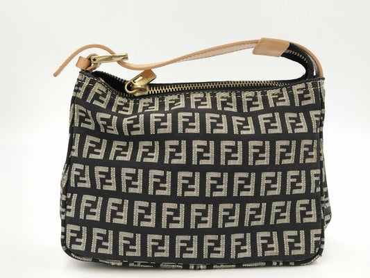 FENDI Zucchino Handbag Hand Pouch Handbag