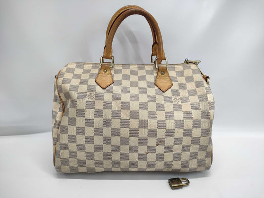 LOUIS VUITTON Speedy Bandouliere 30 Damier Azur N41373 Handbag
