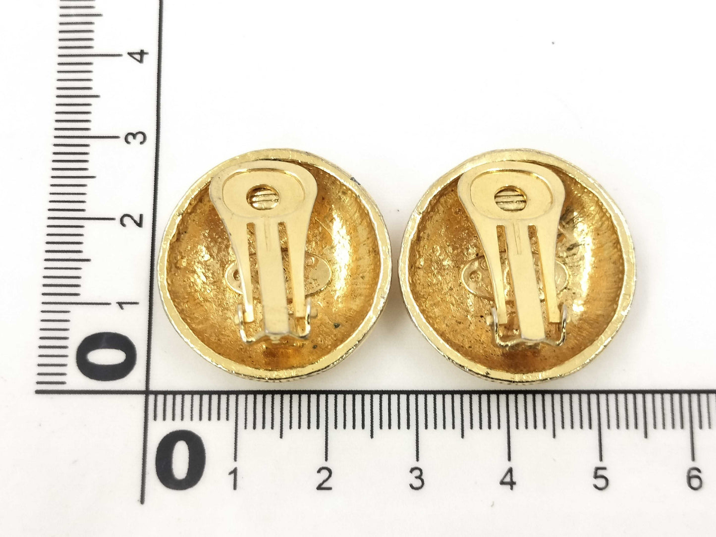 CHANEL Coco Mark Chanel Earrings Coco Mark Round 23 Gold GD GP Gold Plated Earrings