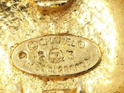 CHANEL Coco Mark Chanel Earrings Coco Mark Round 23 Gold GD GP Gold Plated Earrings
