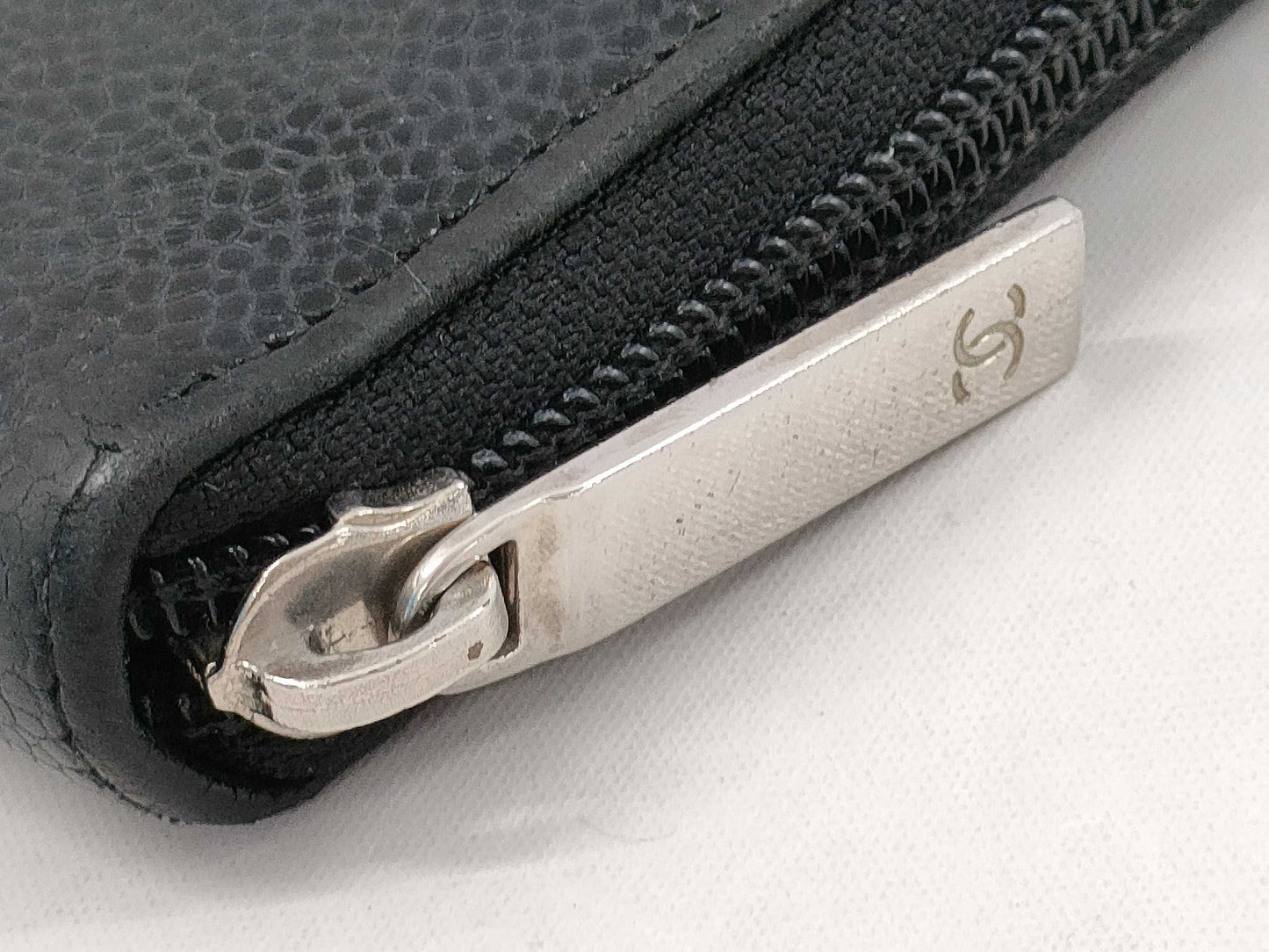 CHANEL Caviar Leather Long Wallet with Stickers and Cards