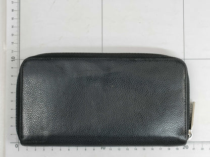 CHANEL Caviar Leather Long Wallet with Stickers and Cards