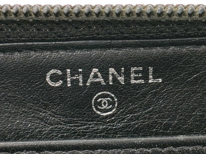 CHANEL Caviar Leather Long Wallet with Stickers and Cards