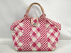 CHANEL Cruise Line Coco Mark Gingham Check Pink Handbag