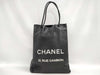 CHANEL Leather Tote Bag Black 12 Series