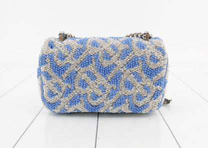 BURBERRY Sequin Blue Silver Chain Shoulder Bag