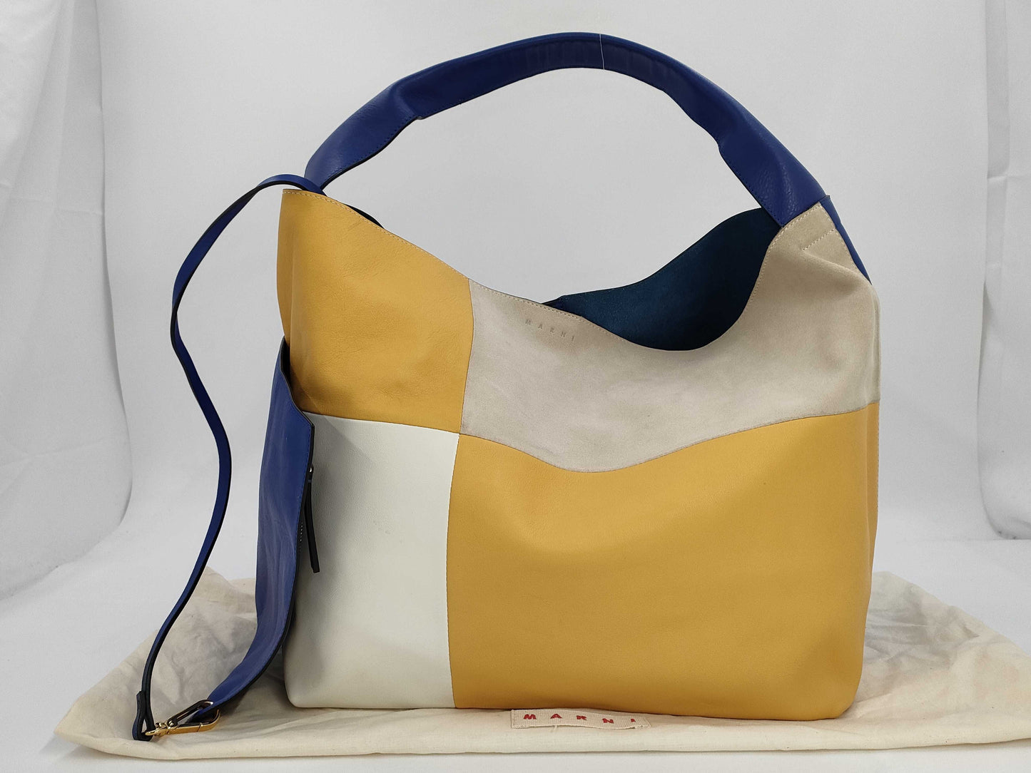 MARNI Patchwork Suede/Leather Shoulder Bag Tote Bag