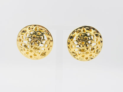CHANEL Coco Mark Round Earrings, Size 25, with Comments