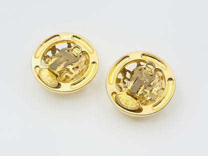 CHANEL Coco Mark Round Earrings, Size 25, with Comments