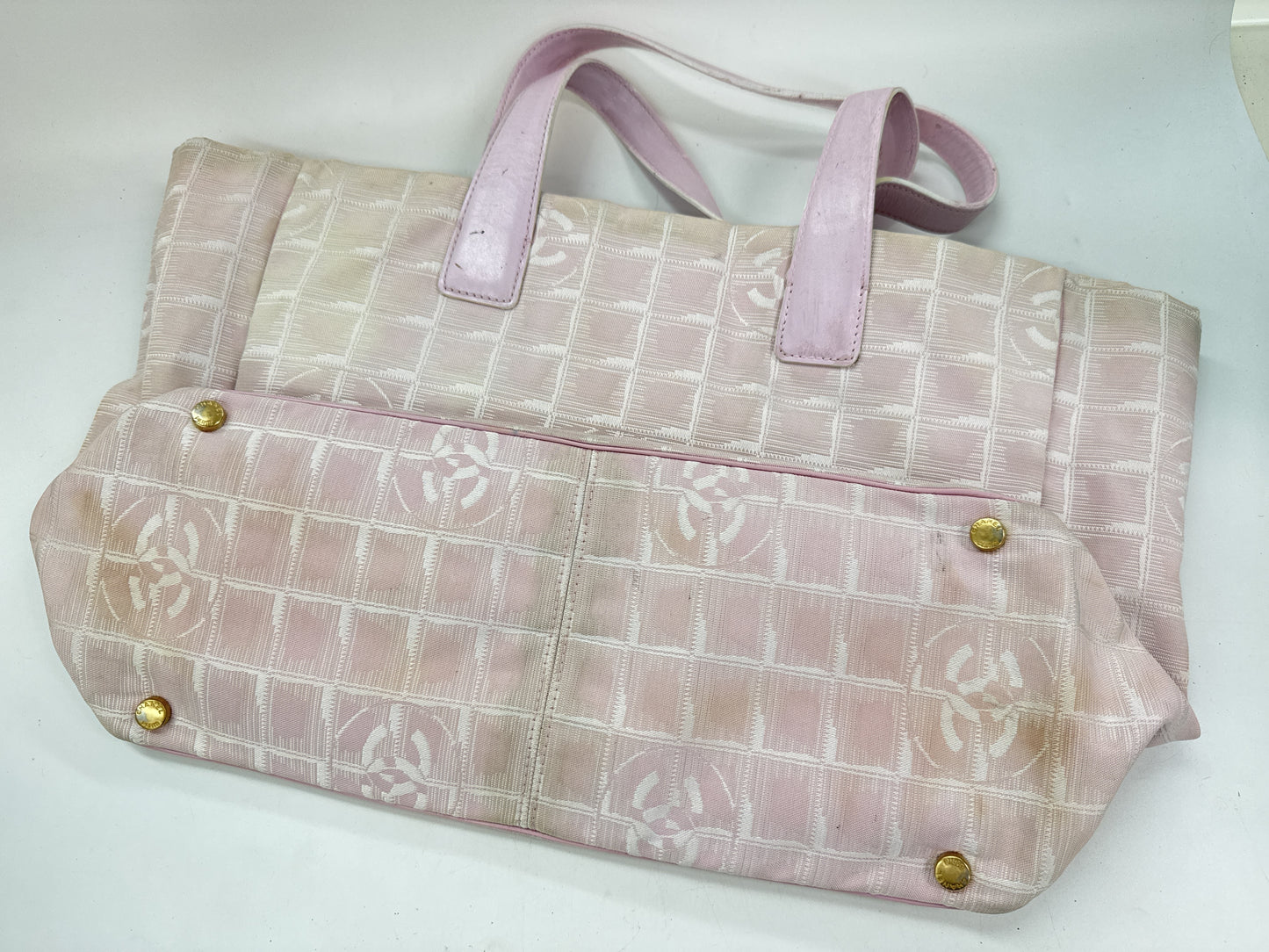 CHANEL New Travel Tote Bag Pink Canvas Tote Bag
