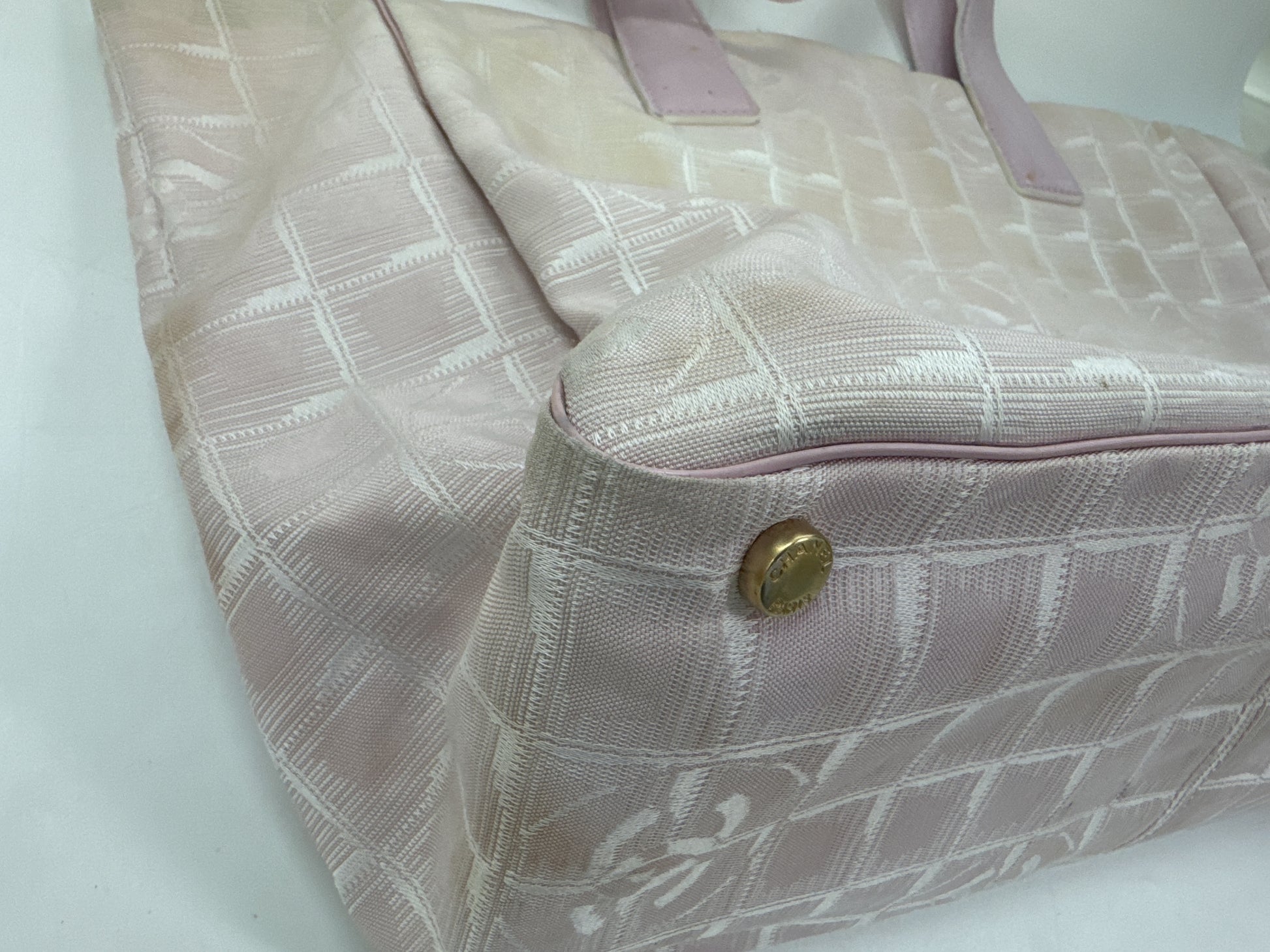 CHANEL New Travel Tote Bag Pink Canvas Tote Bag