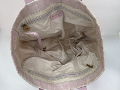CHANEL New Travel Tote Bag Pink Canvas Tote Bag