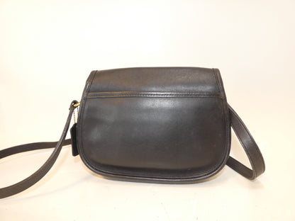 COACH Turnlock Leather Black Shoulder Bag