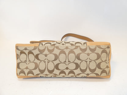 COACH Signature Canvas and Leather Shoulder Bag