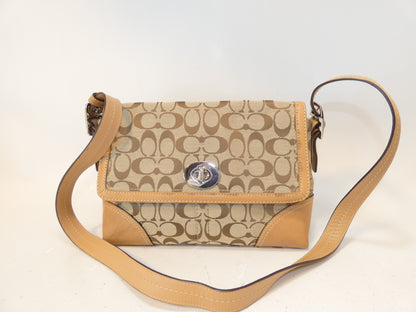 COACH Signature Canvas and Leather Shoulder Bag