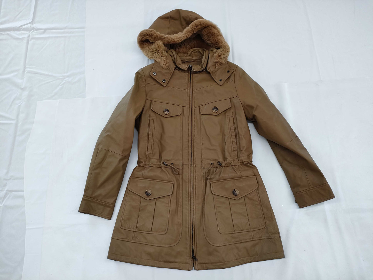 MaxMara Eco Leather Coat Brown Size 38 Coat
