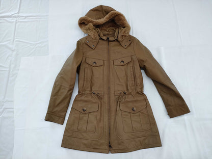 MaxMara Eco Leather Coat Brown Size 38 Coat