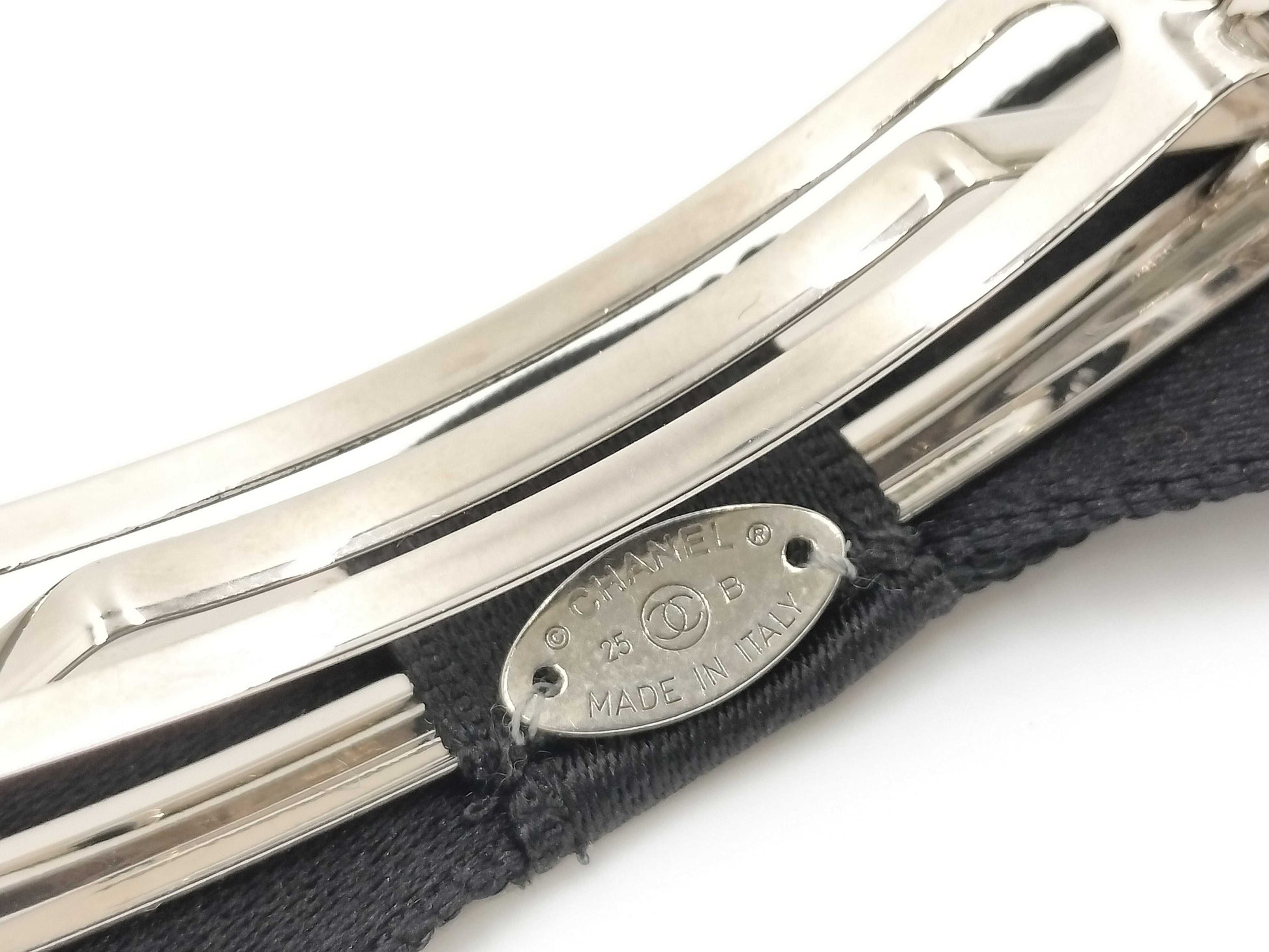 CHANEL CHANEL Barrette Ribbon Coco Mark Rhinestone Black Hair Accessory 25B Hair Accessory