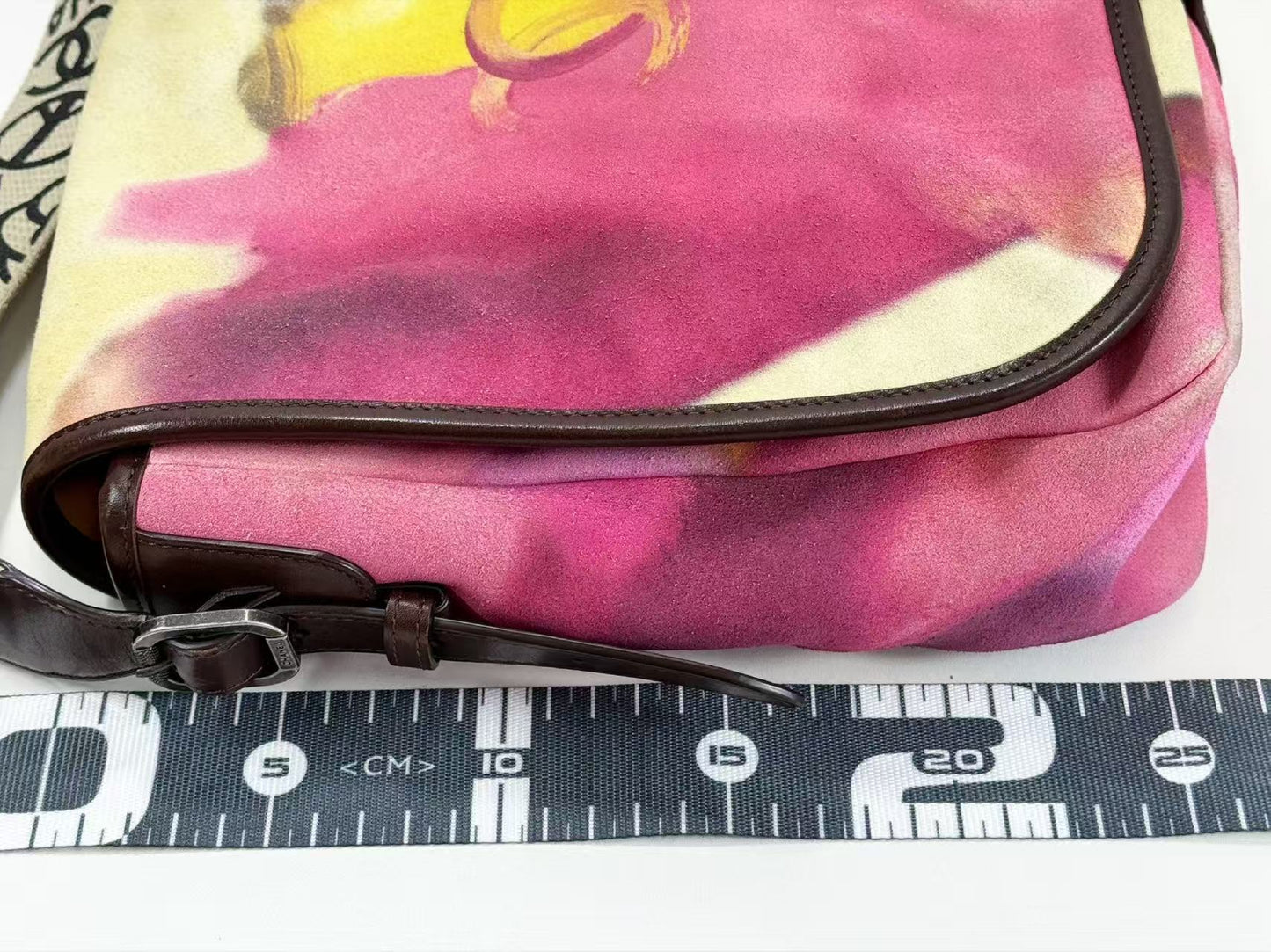 CHANEL Embroidered Suede Messenger Bag, Rare, Flower Power Multicolor, W28 x H26 x D8.5cm, Approx. 20s, [Gift Card and Sticker Included], Vintage S-shaped Hardware, Shoulder Bag, 2099012