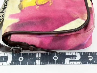 CHANEL Embroidered Suede Messenger Bag, Rare, Flower Power Multicolor, W28 x H26 x D8.5cm, Approx. 20s, [Gift Card and Sticker Included], Vintage S-shaped Hardware, Shoulder Bag, 2099012