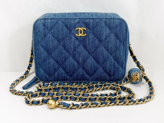 CHANEL Denim Matelasse Crushed Shoulder Bag, 15cm Wide, Approx. 31st Series, with Seal, Vintage Gold Hardware, 31853913