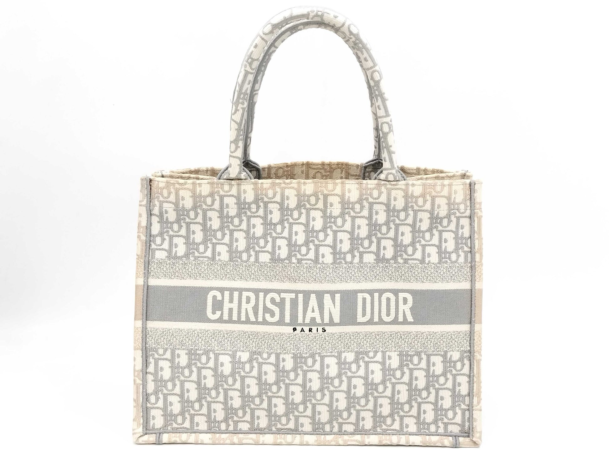Christian Dior Dior Book Tote Tote Bag Handbag Trotter 50-MA-0251 Gray