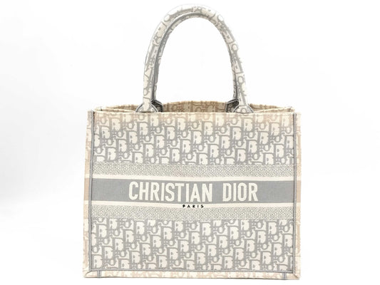 Christian Dior Dior Book Tote Tote Bag Handbag Trotter 50-MA-0251 Gray