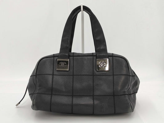 CHANEL Chocolate Bar Chanel Chocolate Bar Handbag Black Calfskin Handbag