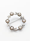 MIKIMOTO Wreath Motif Brooch with Pearl Diameter Approx. 4.0mm-4.2mm, Sterling Silver, 4.6g 