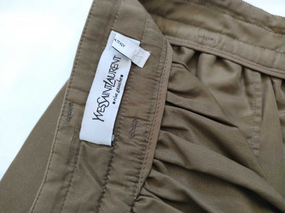 Yves Saint Laurent Khaki Flared Skirt