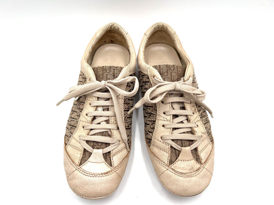 Dior Trotter Sneakers in Beige, Size 38 1/2
