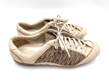 Dior Trotter Sneakers in Beige, Size 38 1/2