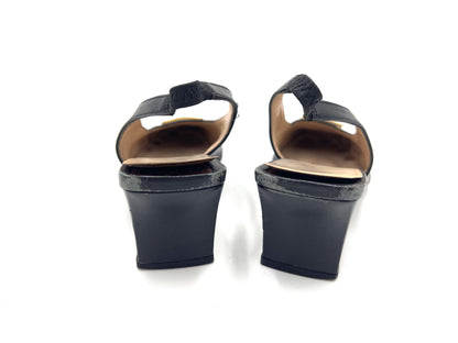 Salvatore Ferragamo Gancini Slingback Leather Pumps in Black, Size 8 1/2