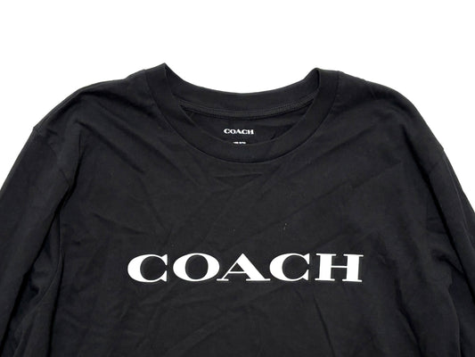 COACH CB672 Logo Long T-Shirt Black Size L T-Shirt