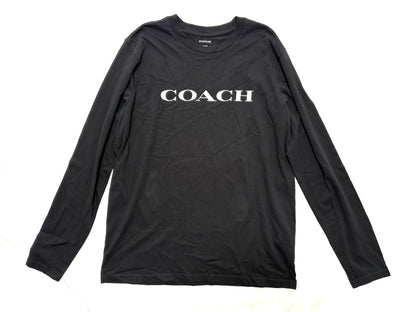 COACH CB672 Logo Long T-Shirt Black Size L T-Shirt