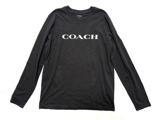COACH CB672 Logo Long T-Shirt Black Size L T-Shirt