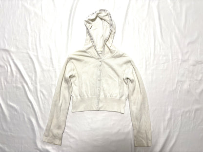 CELINE Hooded Off-White Cardigan, Size 130
