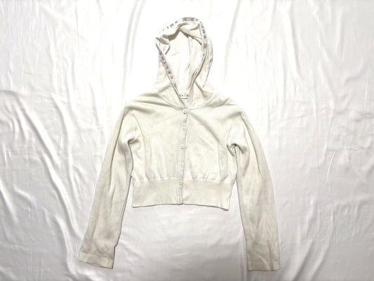 CELINE Hooded Off-White Cardigan, Size 130