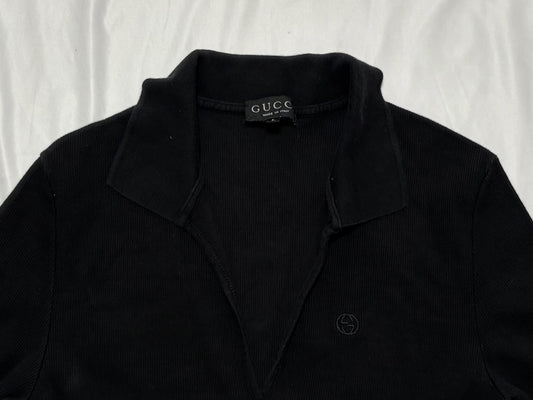 GUCCI GG Interlocking Skipper Shirt, Black, Size L