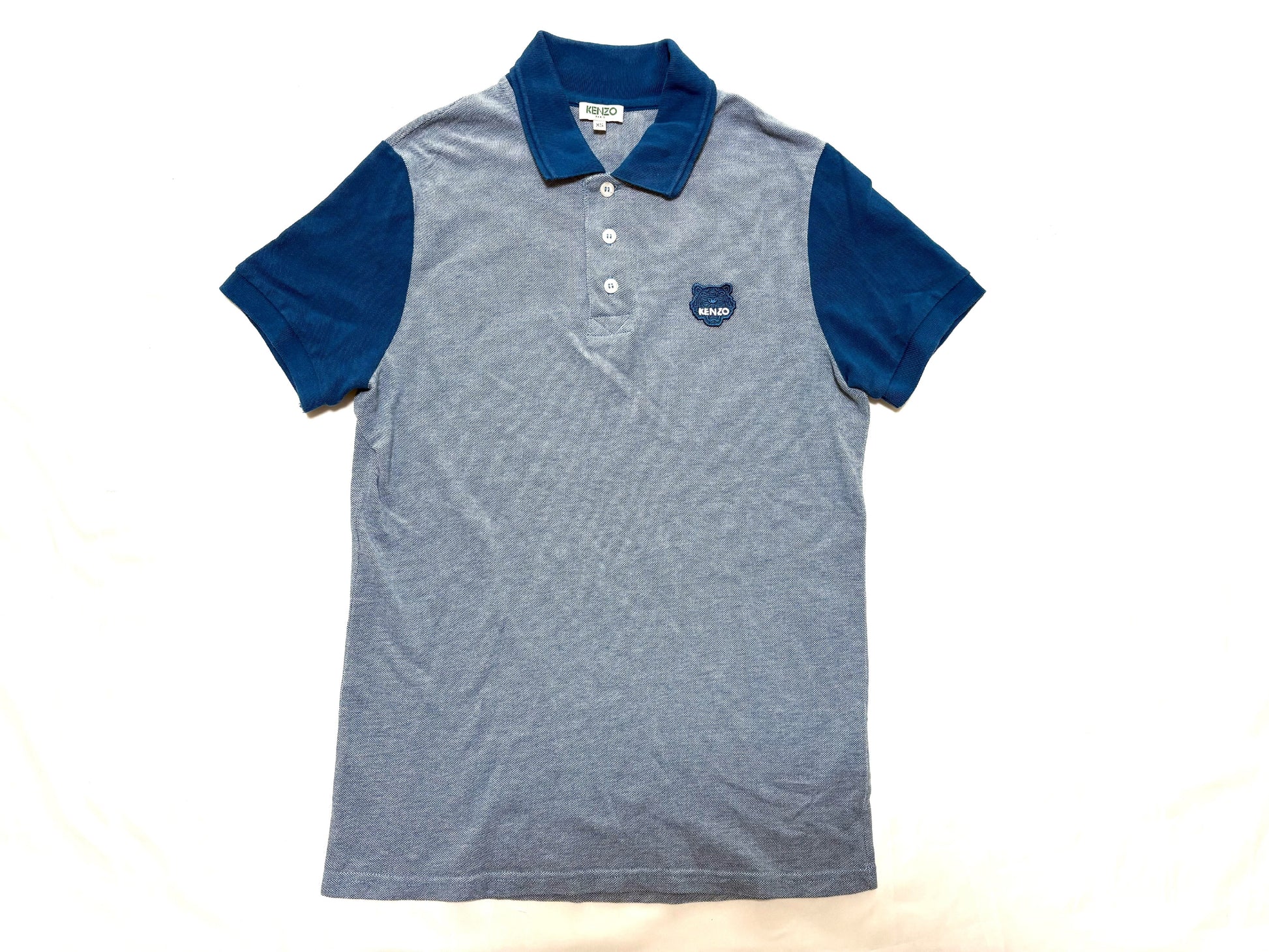 KENZO Tiger Logo Polo Shirt, Blue, Size XS
