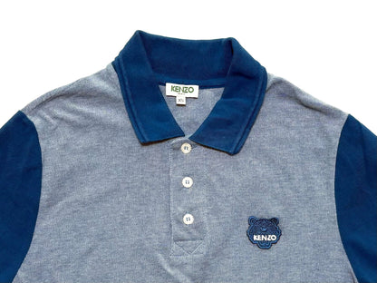 KENZO Tiger Logo Polo Shirt, Blue, Size XS