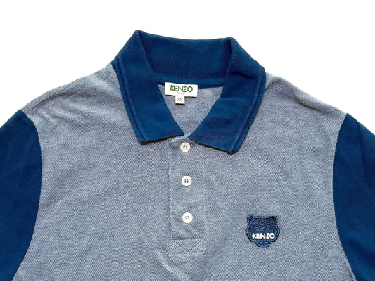 KENZO Tiger Logo Polo Shirt, Blue, Size XS