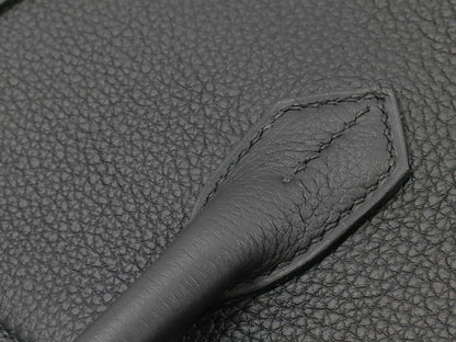 HERMES Birkin 30 Togo Black Handbag with Silver Hardware and W Stamp, Partially Removed Protective Sticker