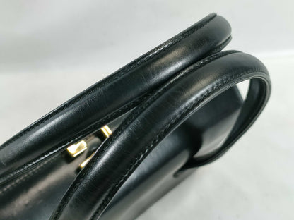 GUCCI All Leather G Hardware Black Handbag
