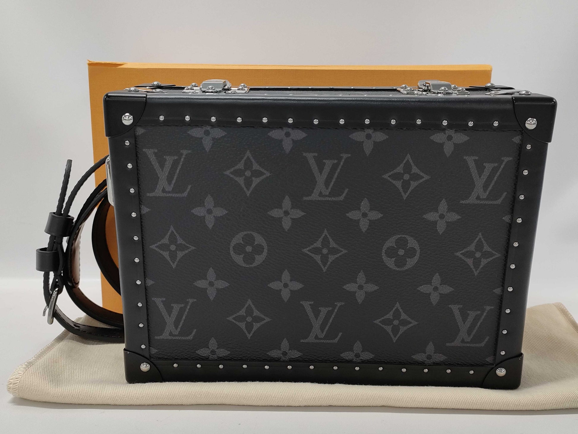 LOUIS VUITTON Clutch Box Mini Trunk Monogram Eclipse M20251 RFID Shoulder Bag