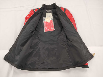 CHANEL 1991 Sequin Scuba Jacket, Brand New, Size 34