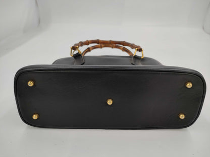 GUCCI Bamboo Handbag 000 1271 0290 Black Old Gucci Handbag